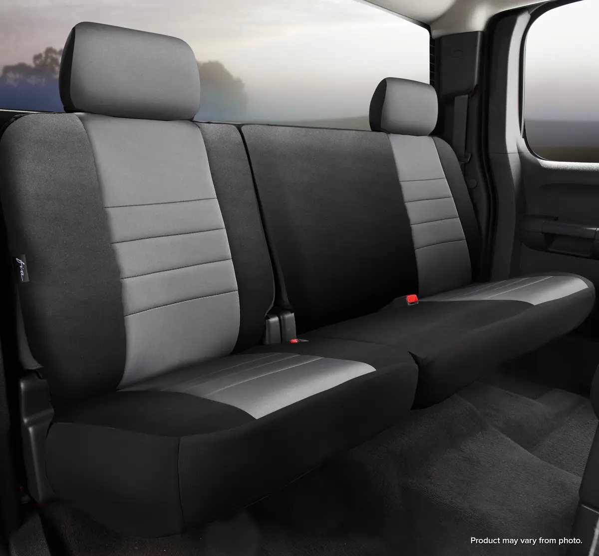 Np90 Series - Neoprene Custom Fit Rear Seat Cover- Black/Gray Center Panel 1