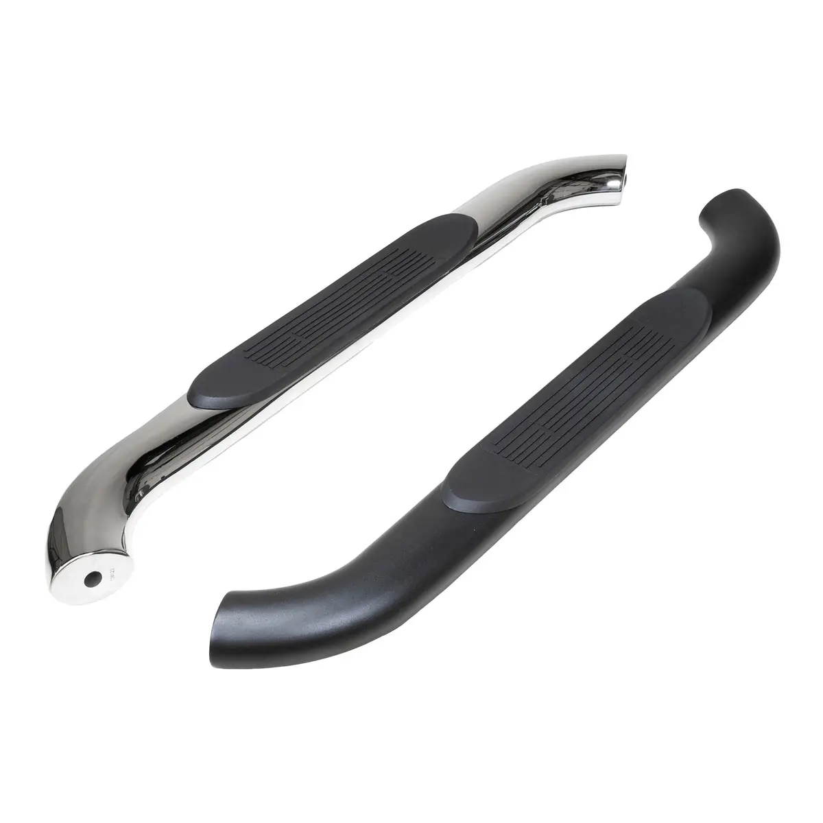 Sample Of 4 Inch Oval Bent Polished Stainless Steel And Black Side Bars 1