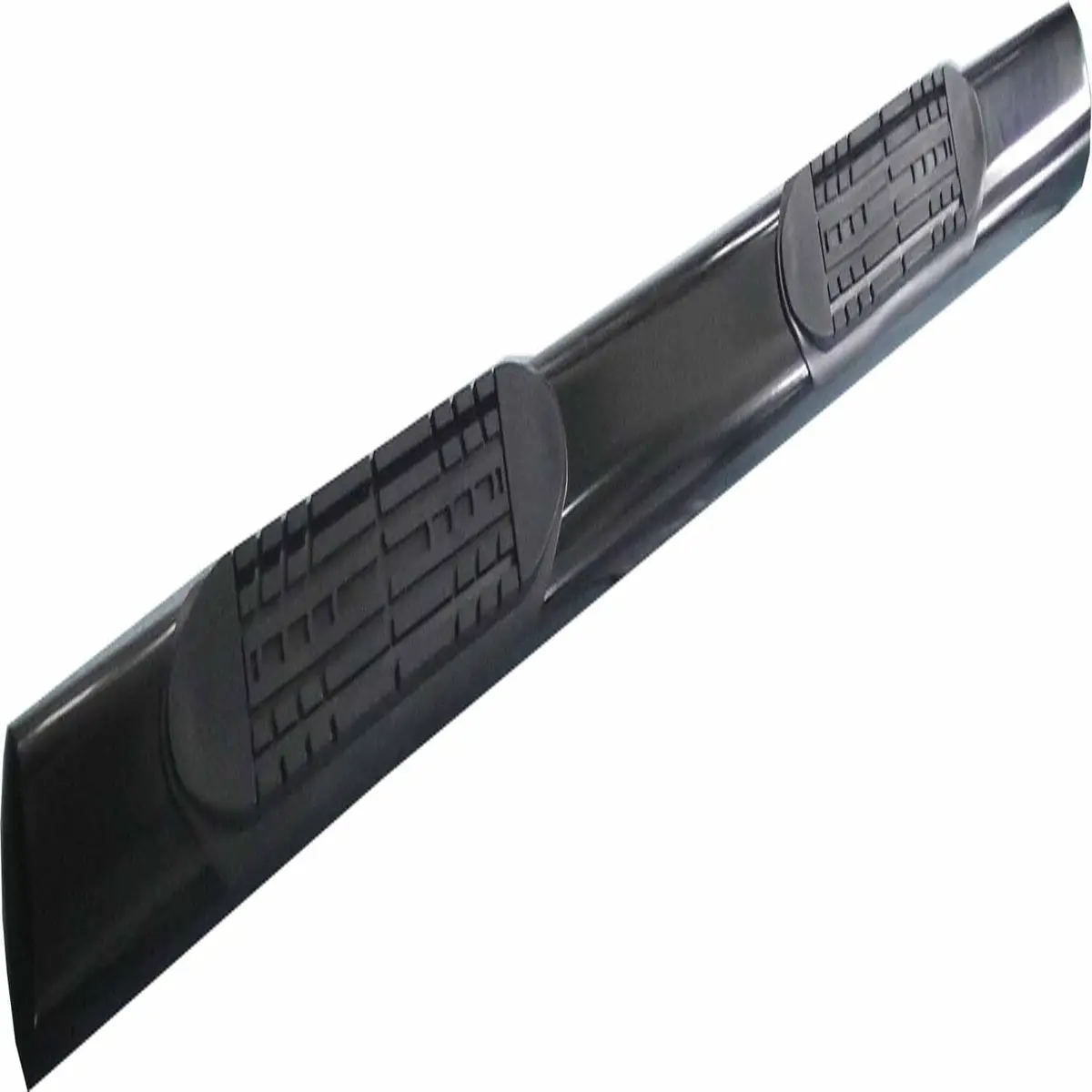 With Step Pads 4 In Oval Straight Powder Coated Black Mild Steel With Welded End 1