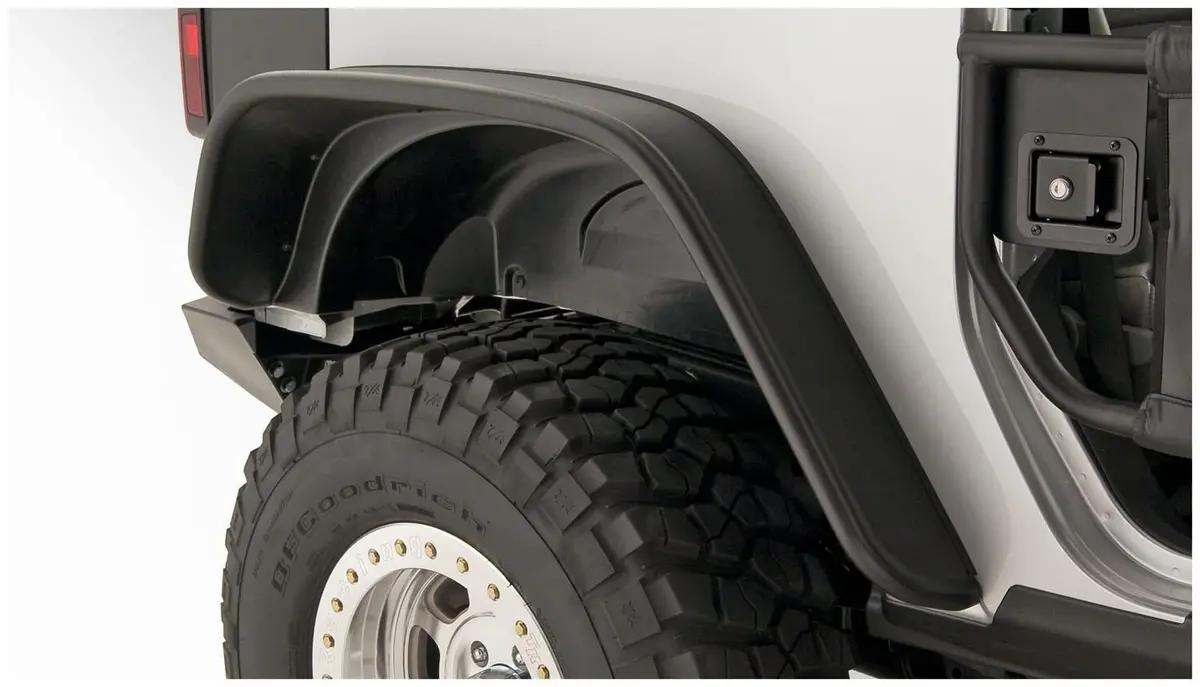 Flat Style Fender Flares Black Textured Finish 2-Piece Rear 1