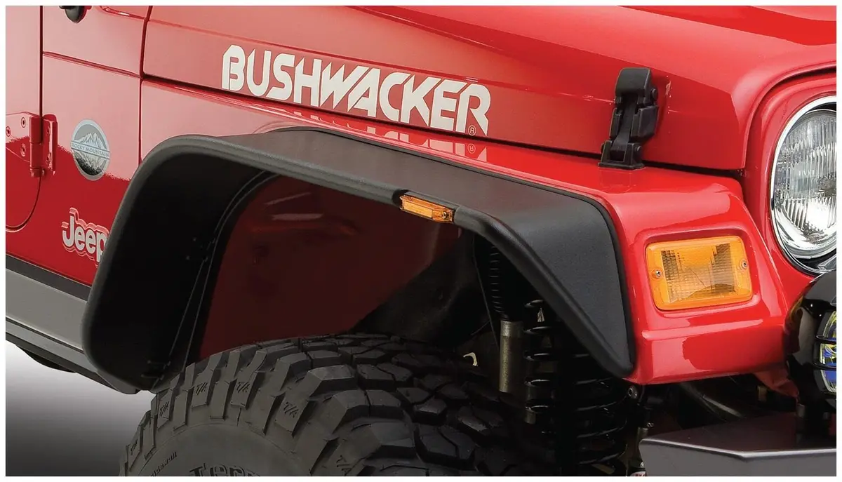 Flat Style Fender Flares Black Textured Finish 2-Piece Front 1