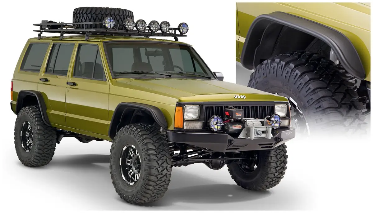 Flat Style Fender Flares Black Textured Finish 4-Piece Set 1