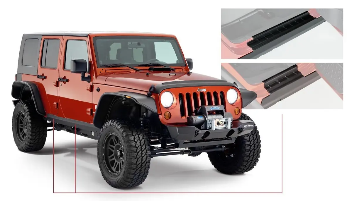 Trail Armor Rocker Panel Black, Incl. Side Panels/Sill Plate Cover, Pair 1