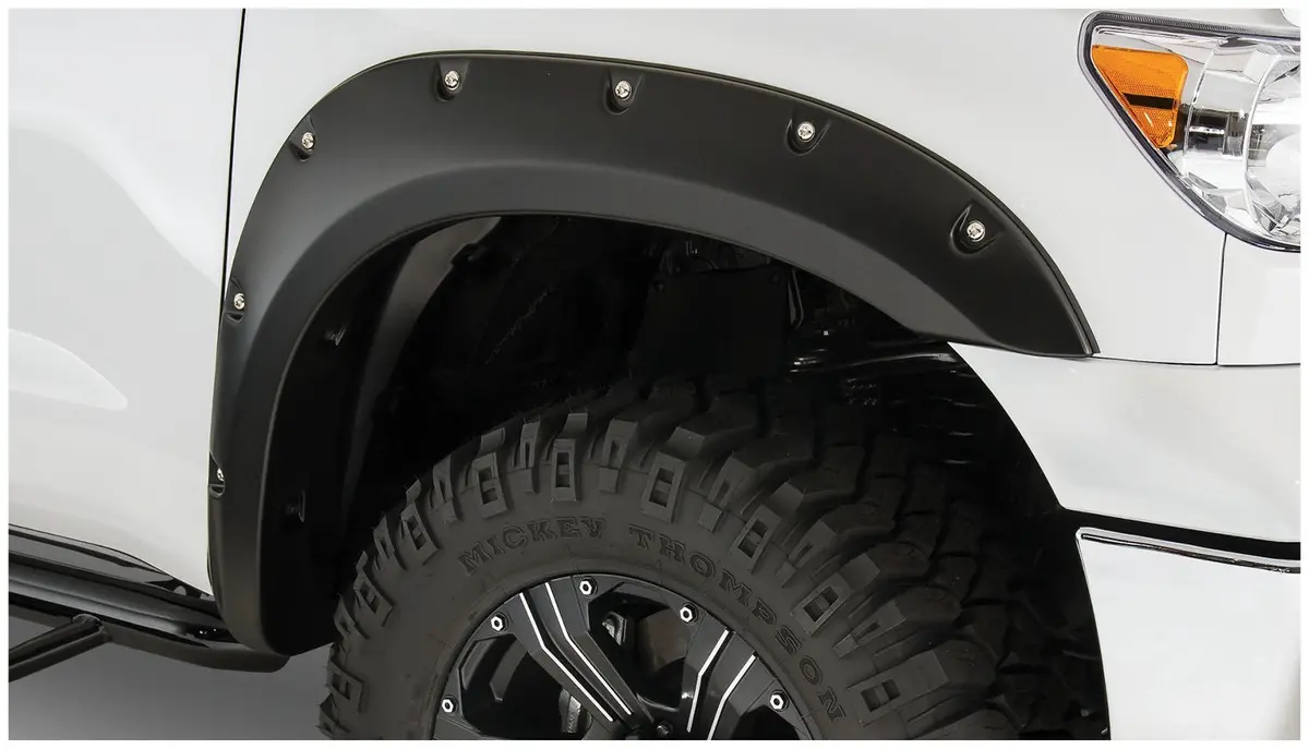 Pocket/Rivet Style Fender Flares Black Smooth Finish 2-Piece Front 1