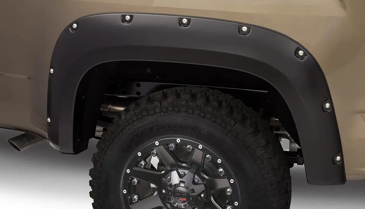 Pocket/Rivet Style Fender Flares Black Smooth Finish 2-Piece Rear 1