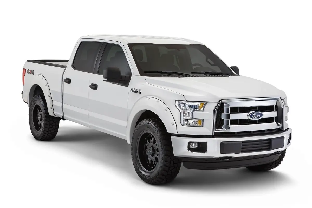 Pocket/Rivet Style Painted Fender Flares Oxford White Smooth Finish 4-Piece Set 2