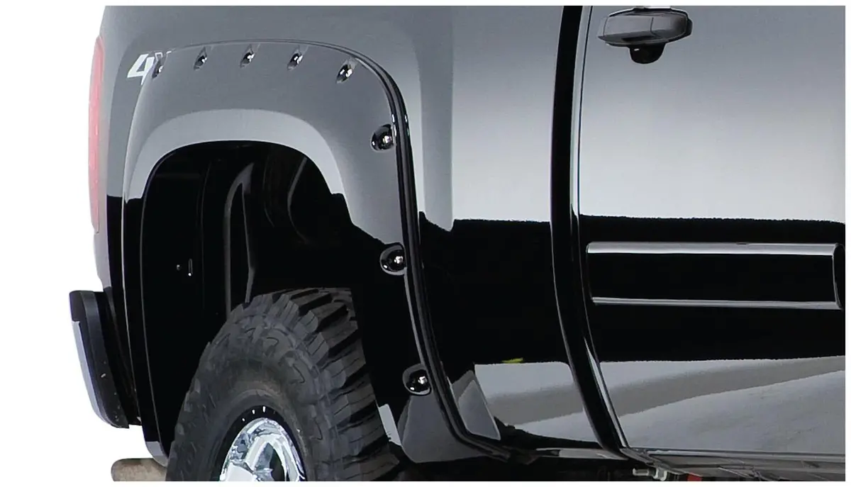 Cut-Out Fender Flares Black Smooth Finish 2-Piece Rear 1