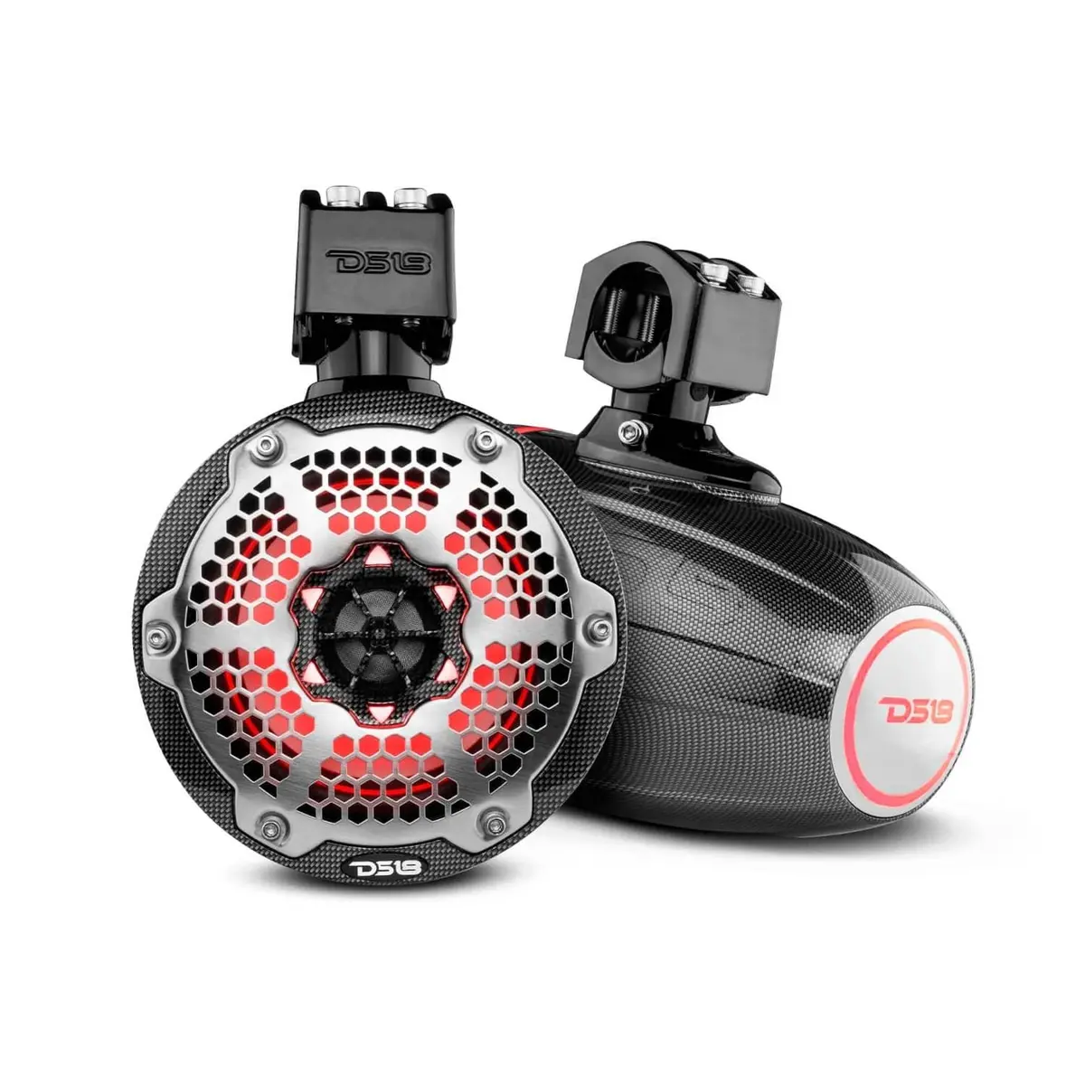 6.5" Speakers | 100 Watts Rms | Rgb Led Lights | Black Carbon Fiber 1