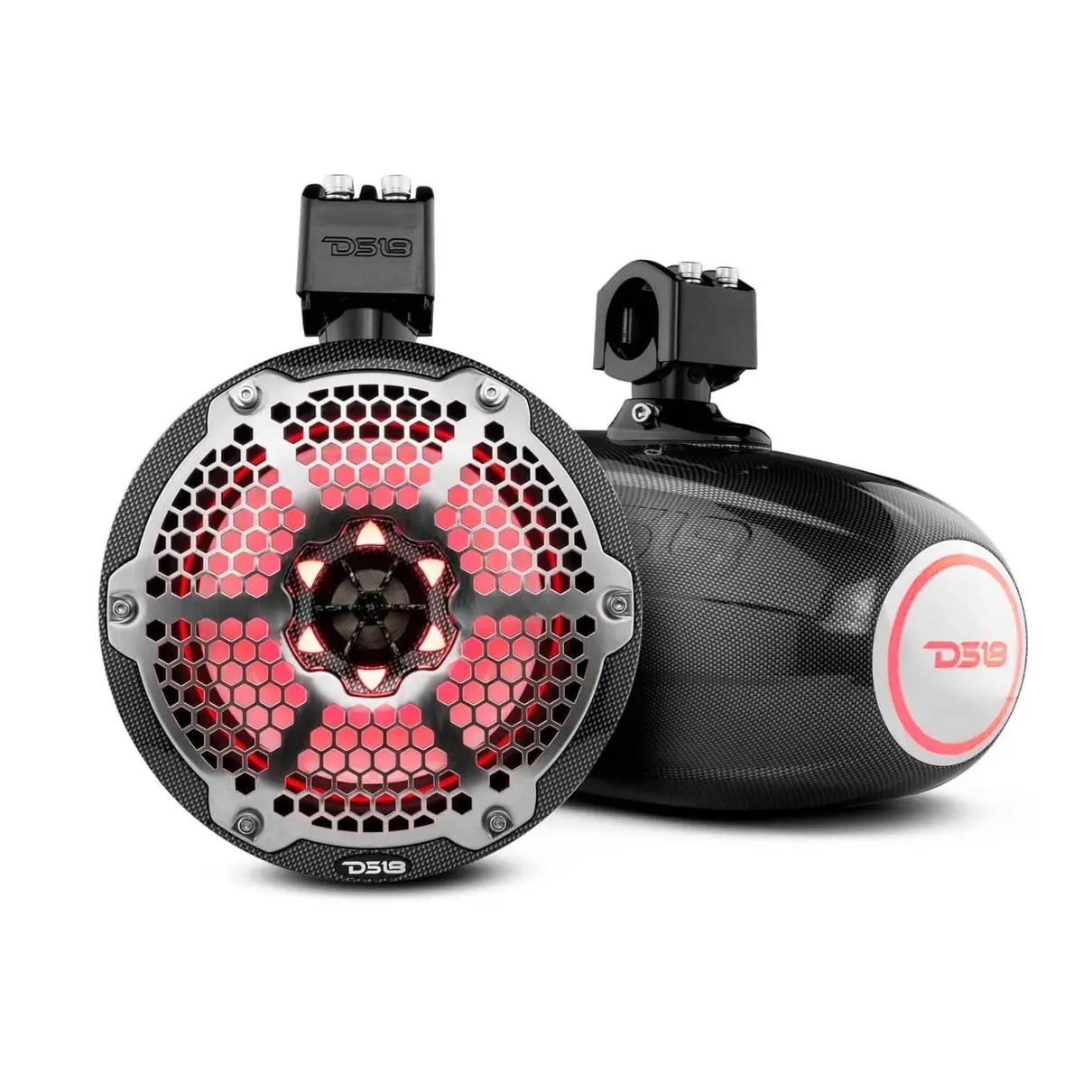 8" Speakers | 375 Watts Rms | Rgb Led Lights | Black Carbon Fiber 1