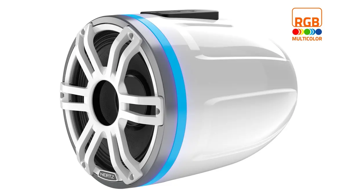 Marine Speaker Tower 8" - White (Led) 1