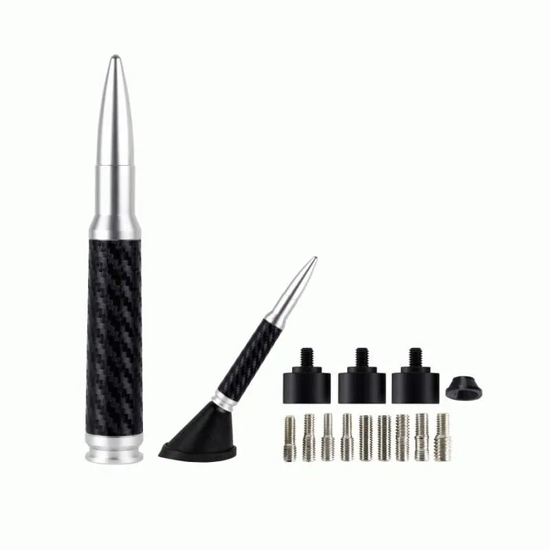 50 Caliber Replica 5.5" Billet Antenna With Carbon Fiber Wrap 1