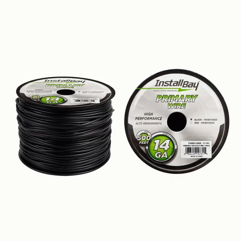 Primary Wire 14 Gauge All Copper Black 500Ft 1