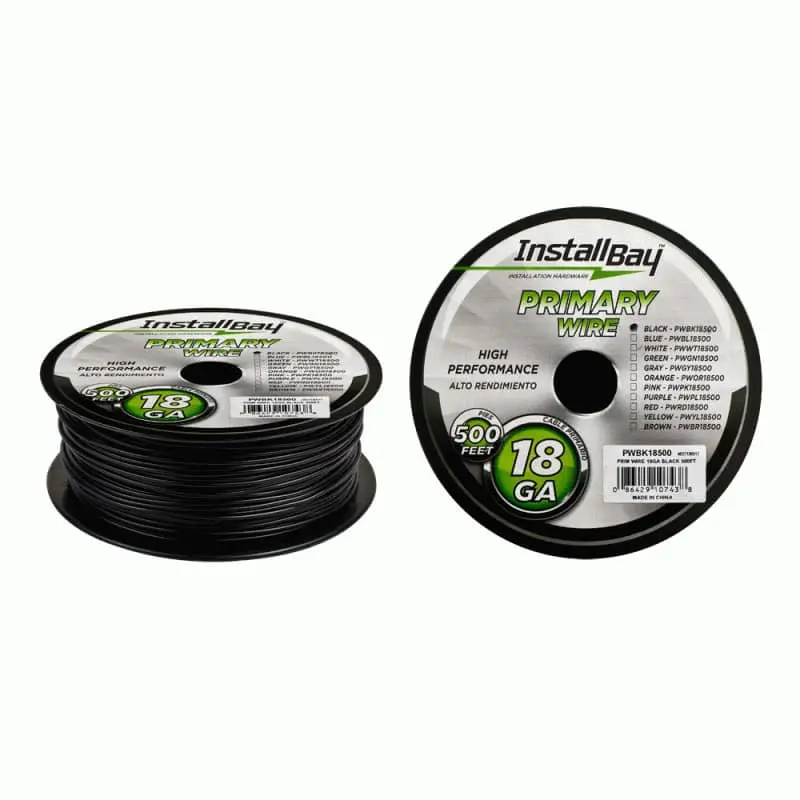 Primary Wire 18 Gauge All Copper Black Coil - 500Ft 1