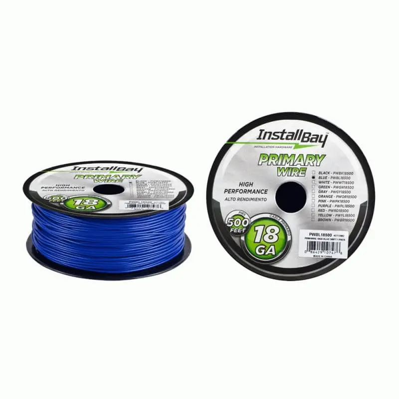 Primary Wire 18 Gauge All Copper Blue Coil - 500Ft 1