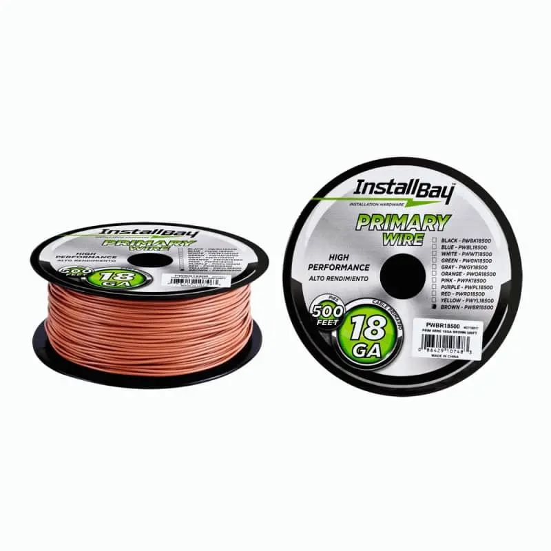 Primary Wire 18 Gauge All Copper Brown Coil - 500Ft 1