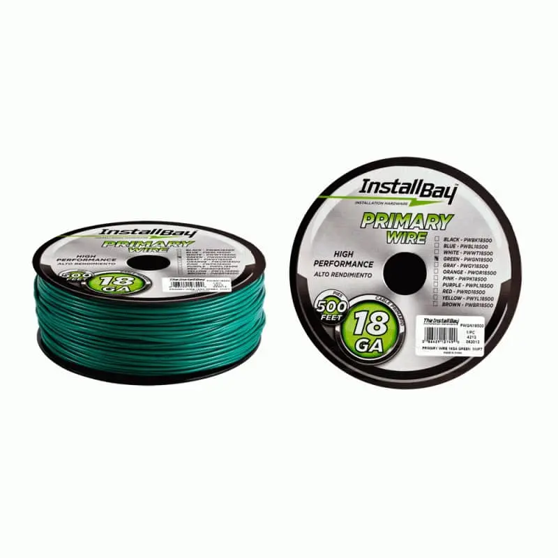 Primary Wire 18 Gauge All Copper Green Coil - 500Ft 1