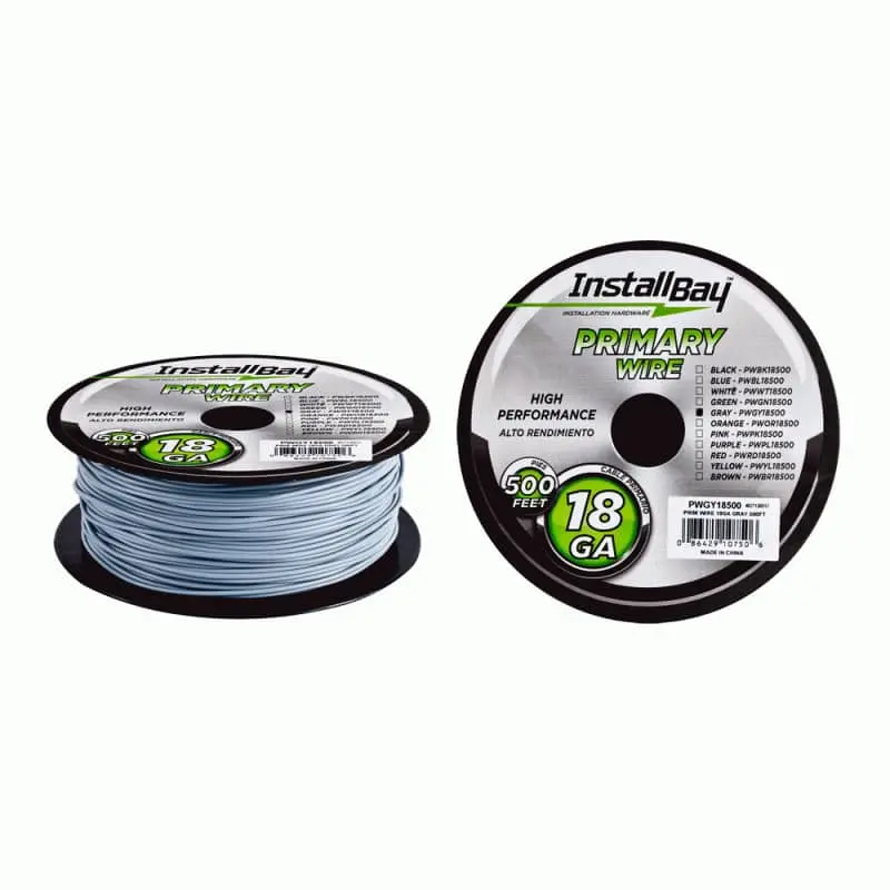 Primary Wire 18 Gauge All Copper Grey Coil - 500Ft 1