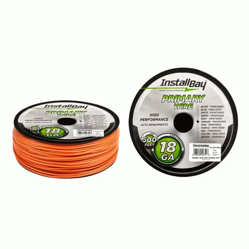 Primary Wire 18 Gauge All Copper Orange Coil - 500Ft 1