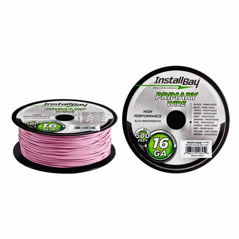 Primary Wire 18 Gauge All Copper Pink Coil - 500Ft 1