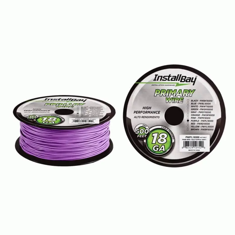 Primary Wire 18 Gauge All Copper Purple Coil - 500Ft 1