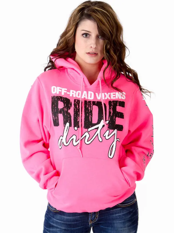 Ride Like A Vixen Hoodie - Neon Pink 1