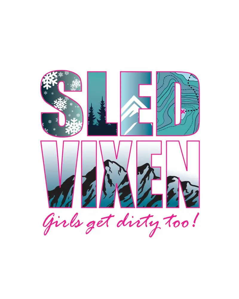 Sled Girl Printed Decal 3.5" X 3.7" 1