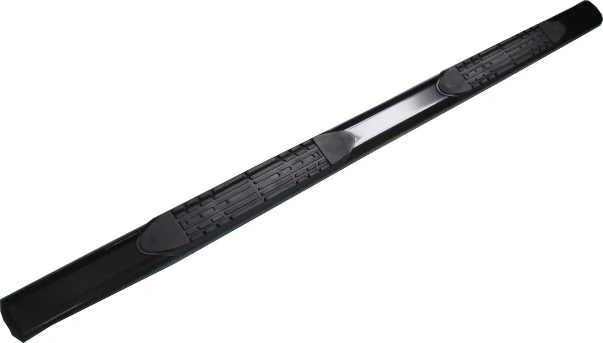 4 Inch Oval Straight Powder Coated Black Mild Steel Rocker Panel Mount 1