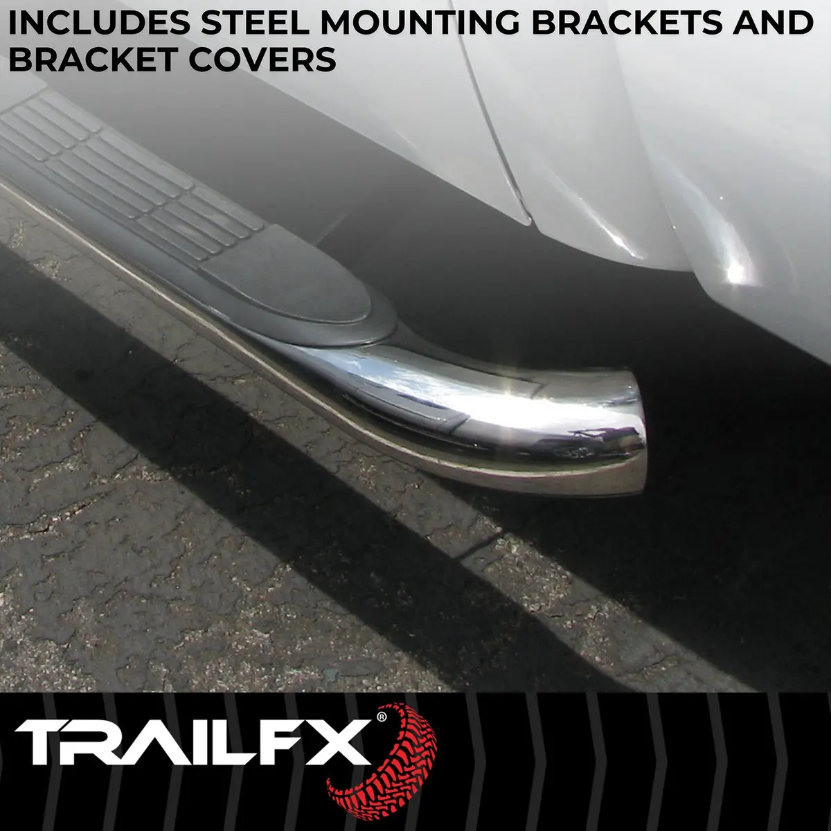 3 Inch Round Bent, Rocker Panel Mount 2