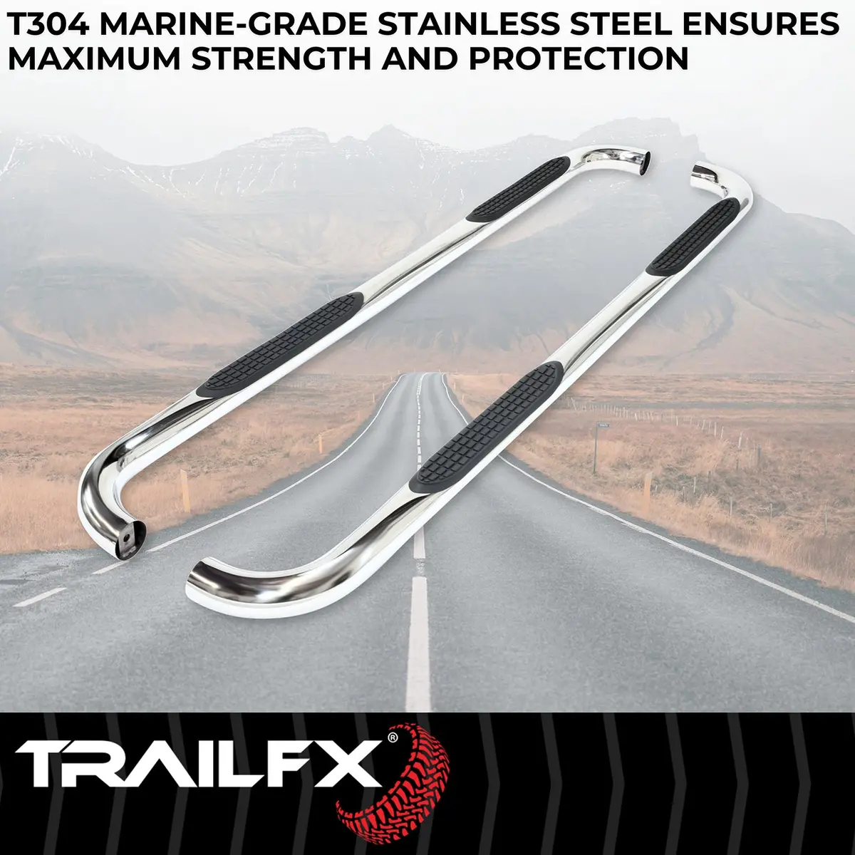 3 Inch Round Bent, Rocker Panel Mount 2