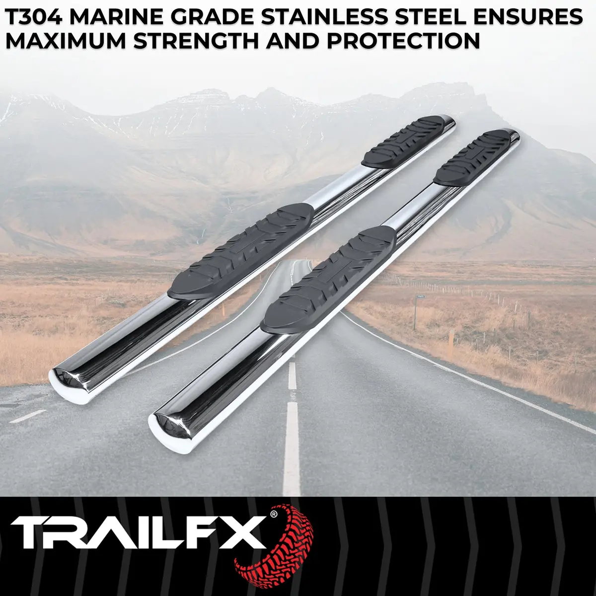 4 Inch Oval Straight, Rocker Panel Mount 2
