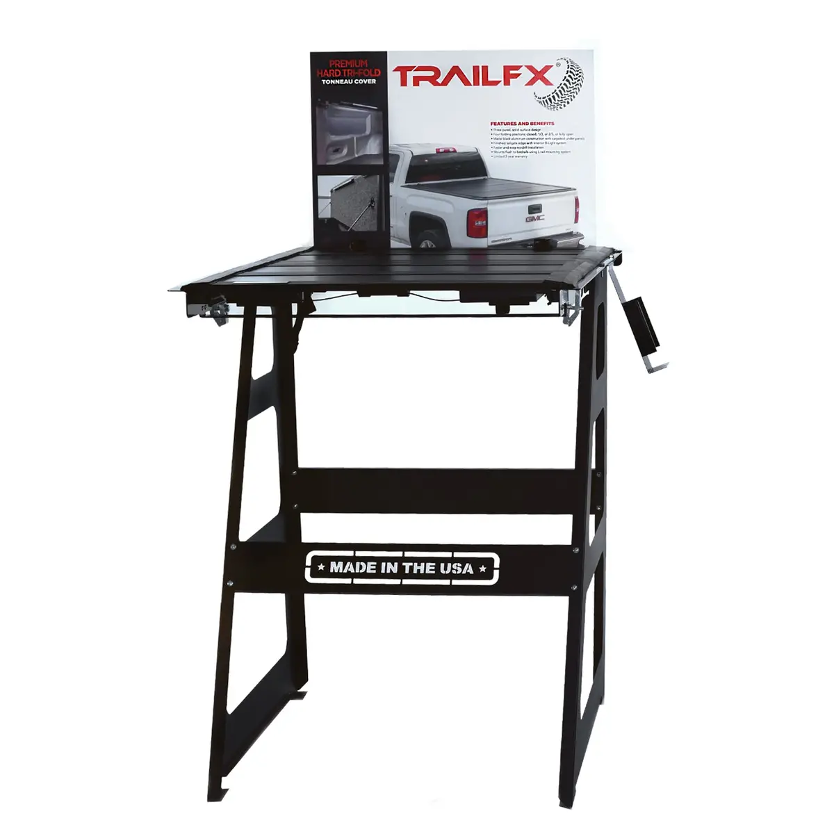 Sample Display Stand For Premium Hard Tri Fold Covers 1