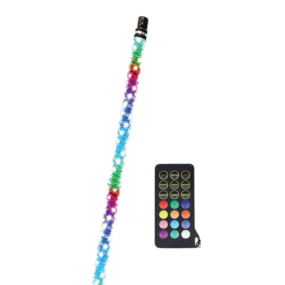 4' Fully Lit Rgb Led Whip - 2Pk 1