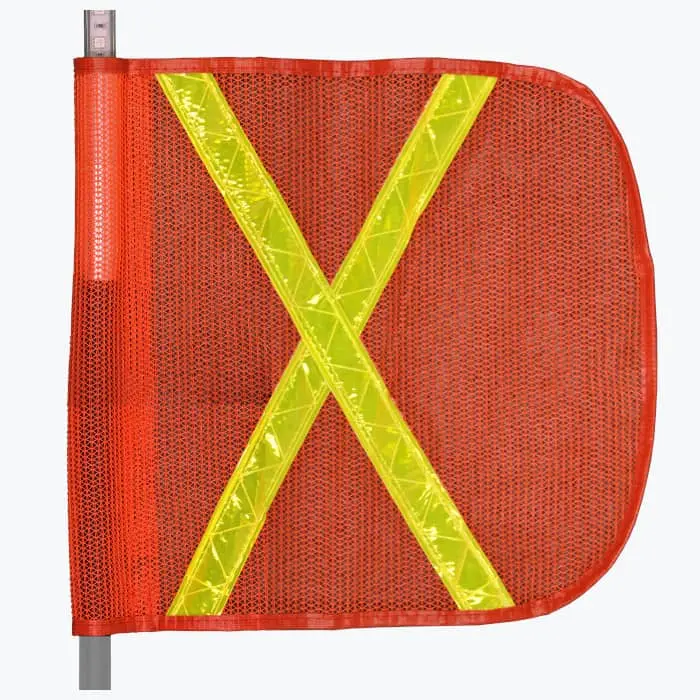 16" Reflective Flag With Amber X 1