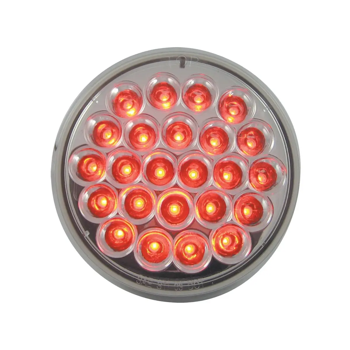 Led Round S/T/T Lamp - Red With Clear Lens 1