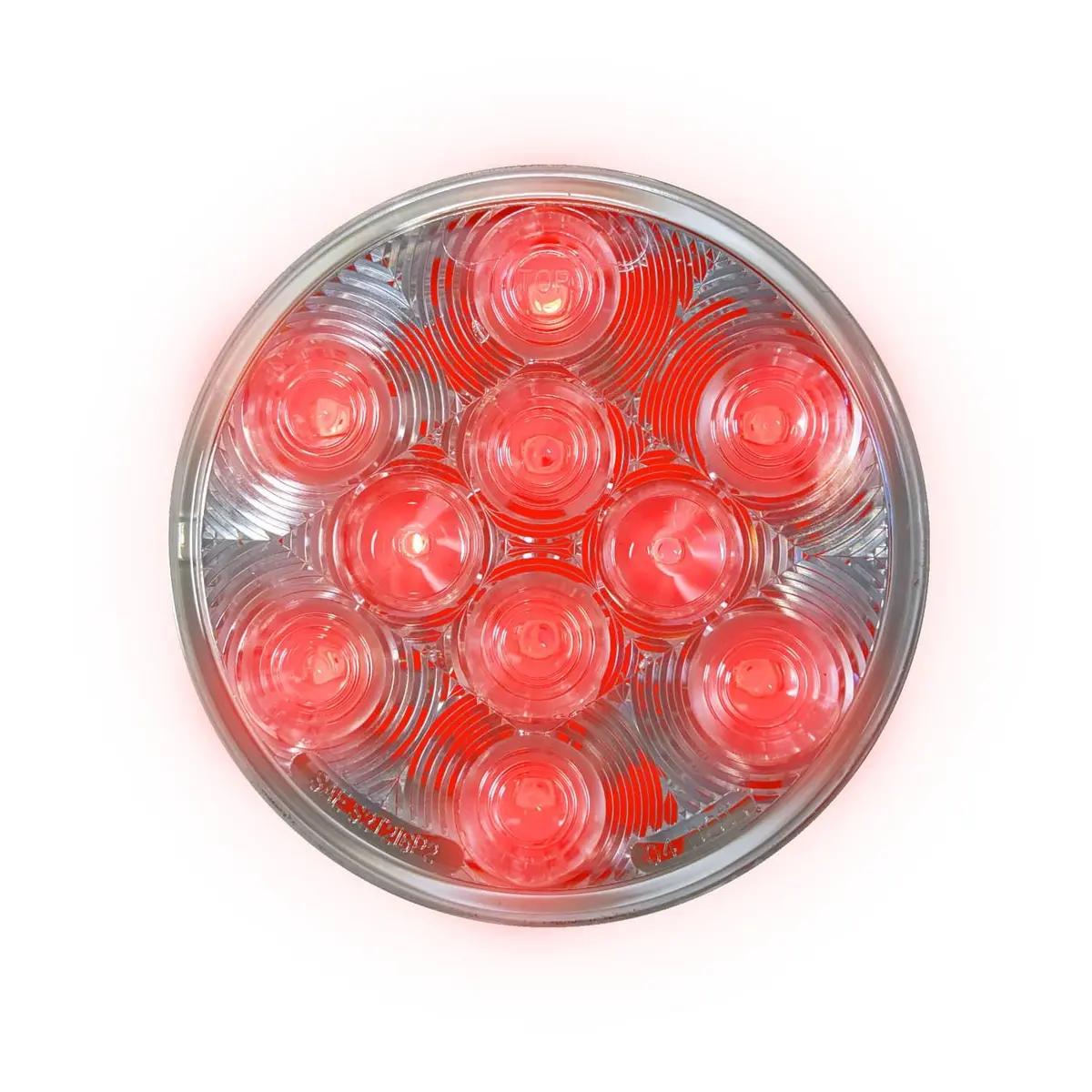 Led 4" Rd Stt Lamp Clear Lens Red - 10-Dio 1