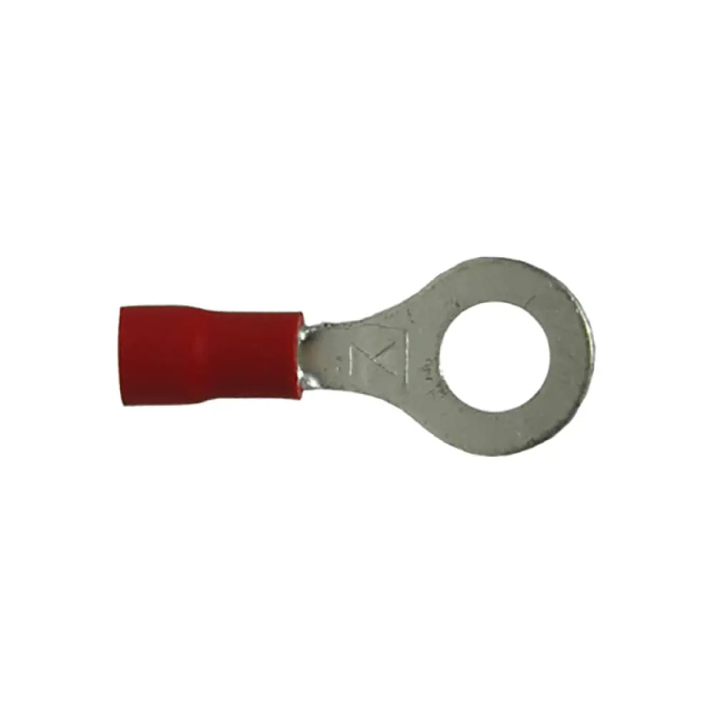 Insulated Ring Termianl Red Stud 1/4" 22-18 Ga Pkg 500 1