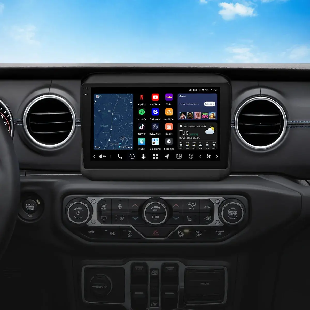 Vision 9" Custom-Fit Car Stereo For Jeep Wrangler (Jl) 2018-2023 & Jeep Gladiator (Jt) 2020–2023 1