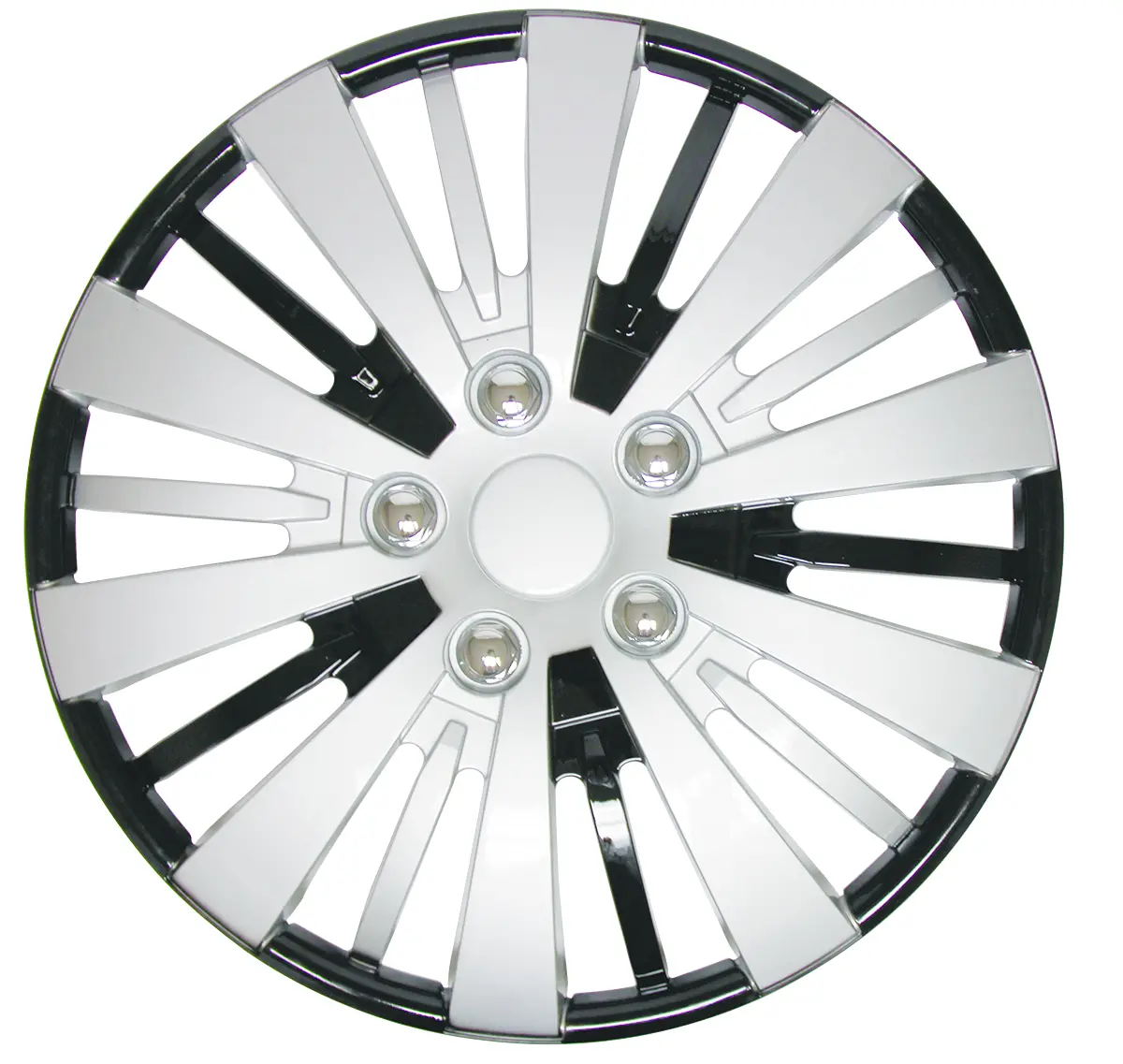 (4)Abs Hub Caps - 16" Silver / Black 1