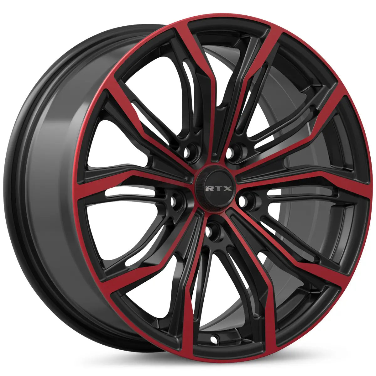 Black Widow 18X8 5X114.3 Et42 Cb73.1 Gloss Black Machined Red 1