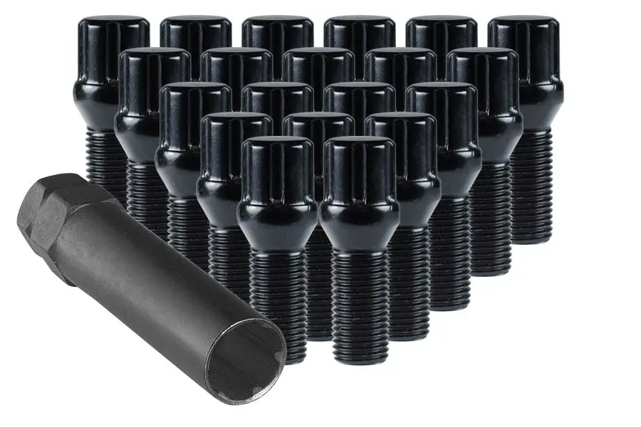 20 6 Spline Bolts Black 12X1.5 28Mm With Key Ta017 1