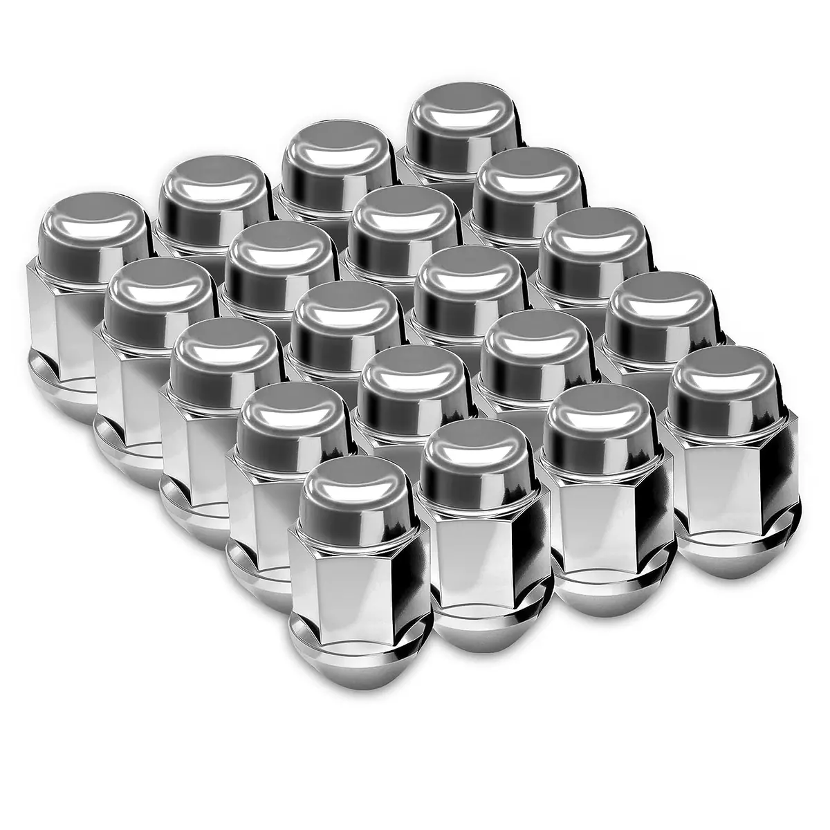 20 Bulge Acorn 34Mm 1/2"-20 21Mm Hex Chrome 1