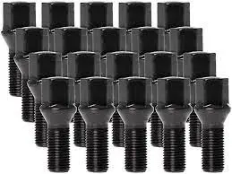 (20) Black Bolts Cone Seat 27Mm 12X1.25 17Mm Hex 1
