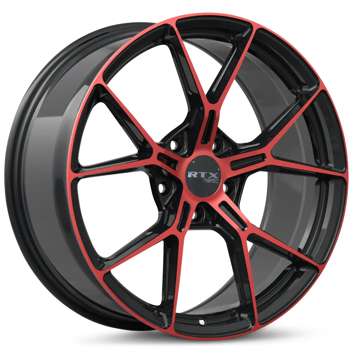 Rs01 19X8.5 5X114.3 Et38 Cb73.1 Gloss Black Machined Red 1
