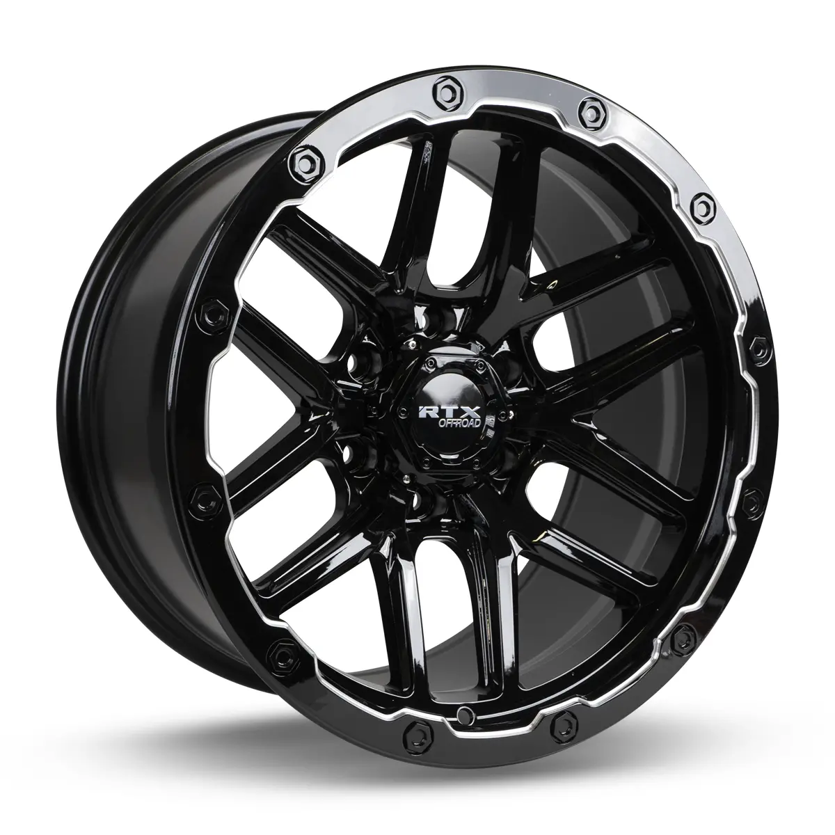 Volcano 18X9.5 6X139.7 Et-10 Cb106.1 Gloss Black Milled Edge 1
