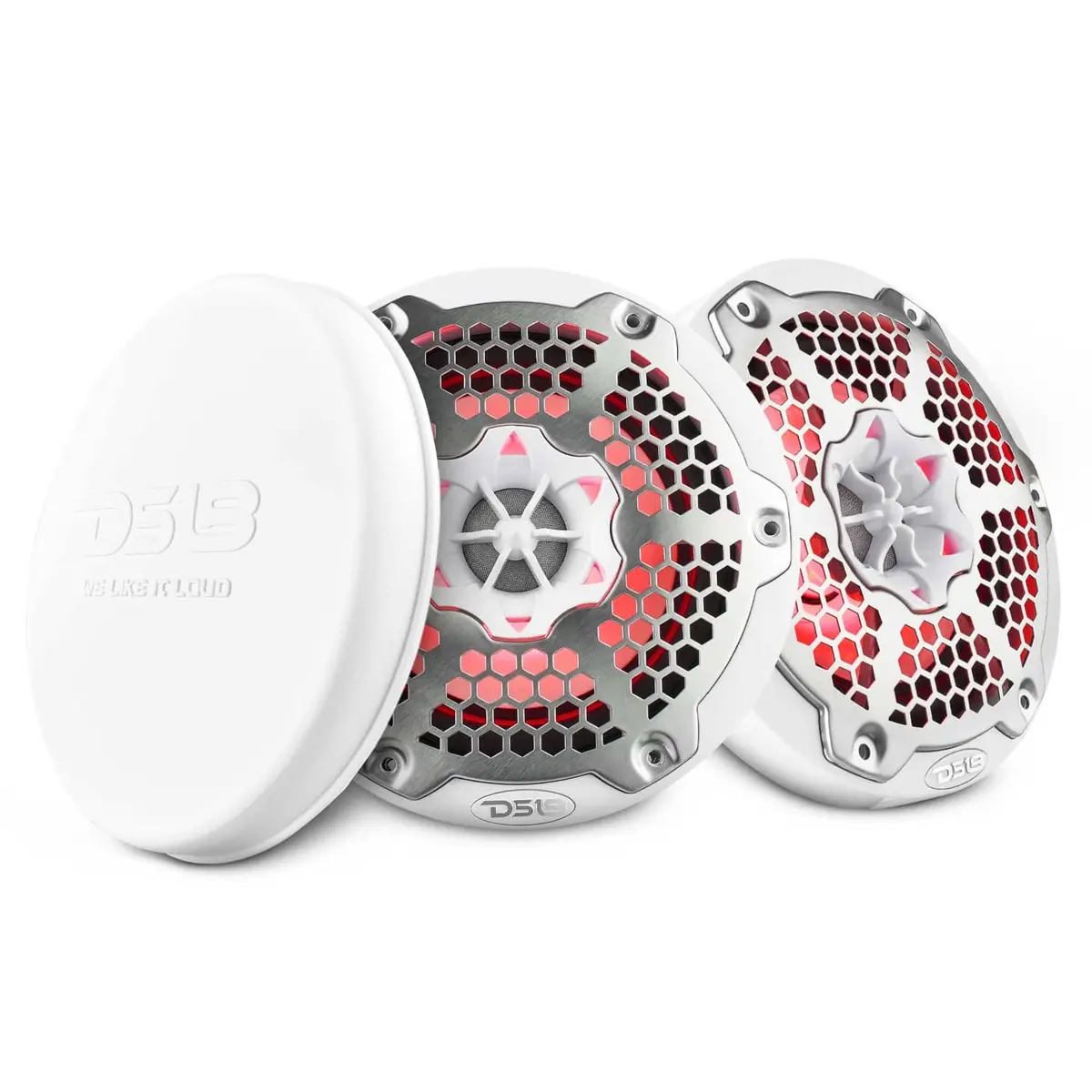 6.5" Speakers| 2-Way | 100 Watts Rms | 4 Ohm | White | With Covers 1
