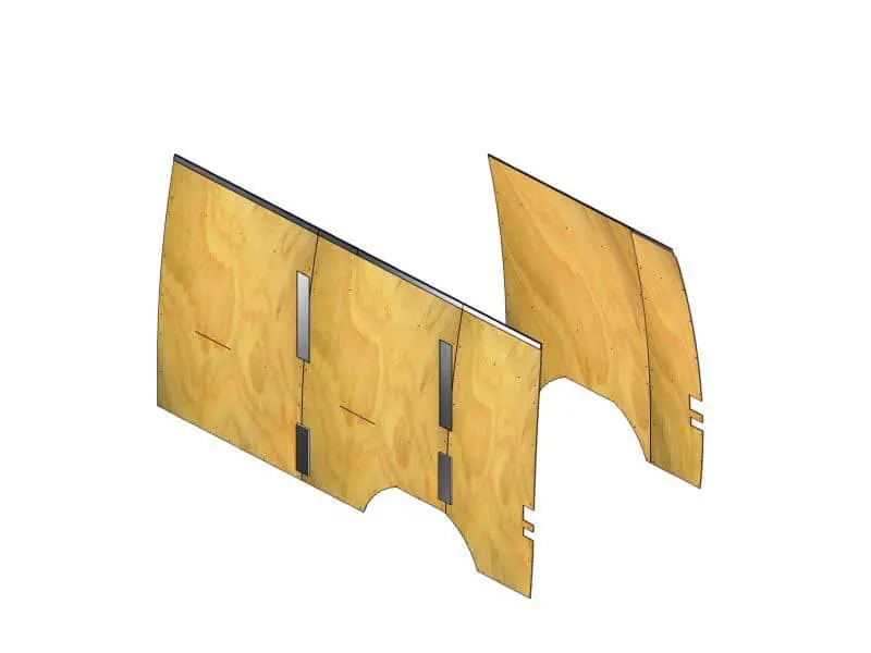 Plywood Wall Liner Kit 07-24 Sprinter High Roof 144" 1