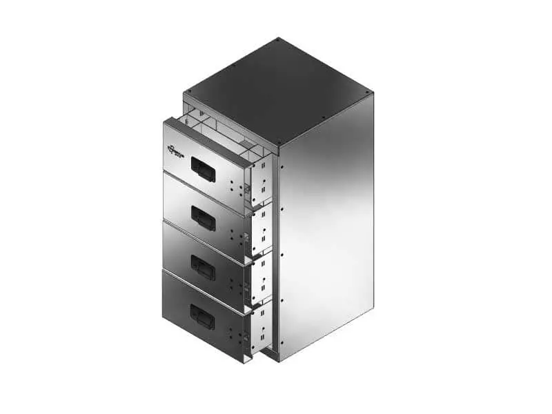 4 Drawer Unit 18-1/4"L 18-1/4"D 35-1/2"H 1