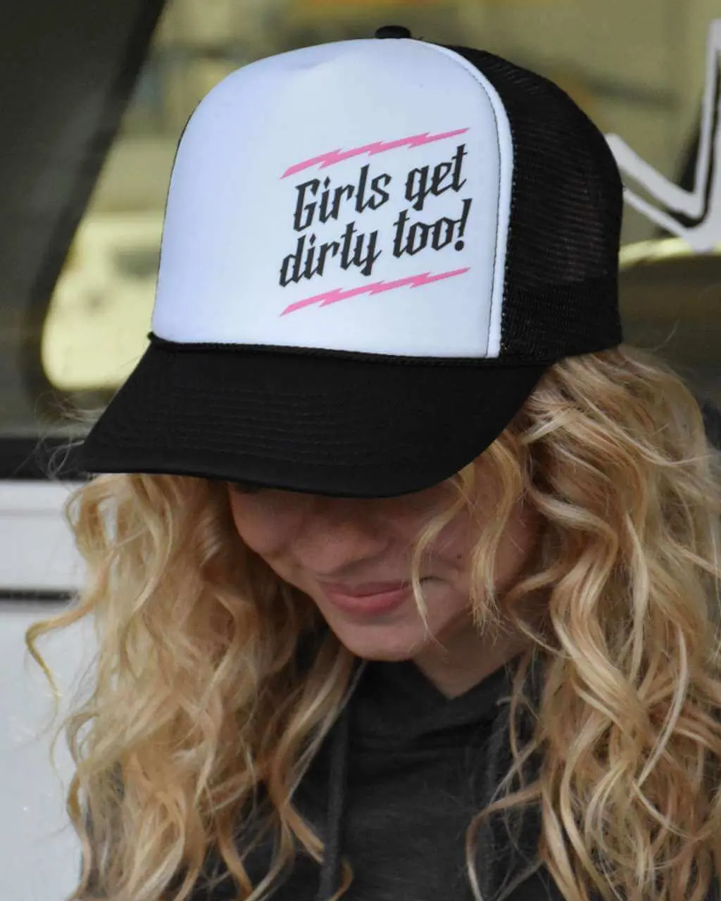 Lightning Trucker Hat - Black/White 1
