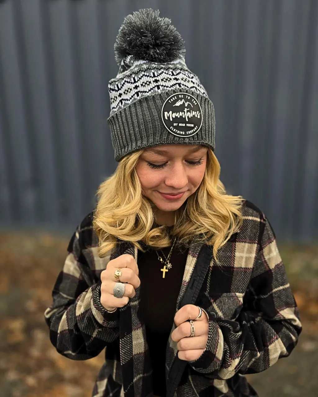 Take Me To The Mountains Beanie - Gray 1