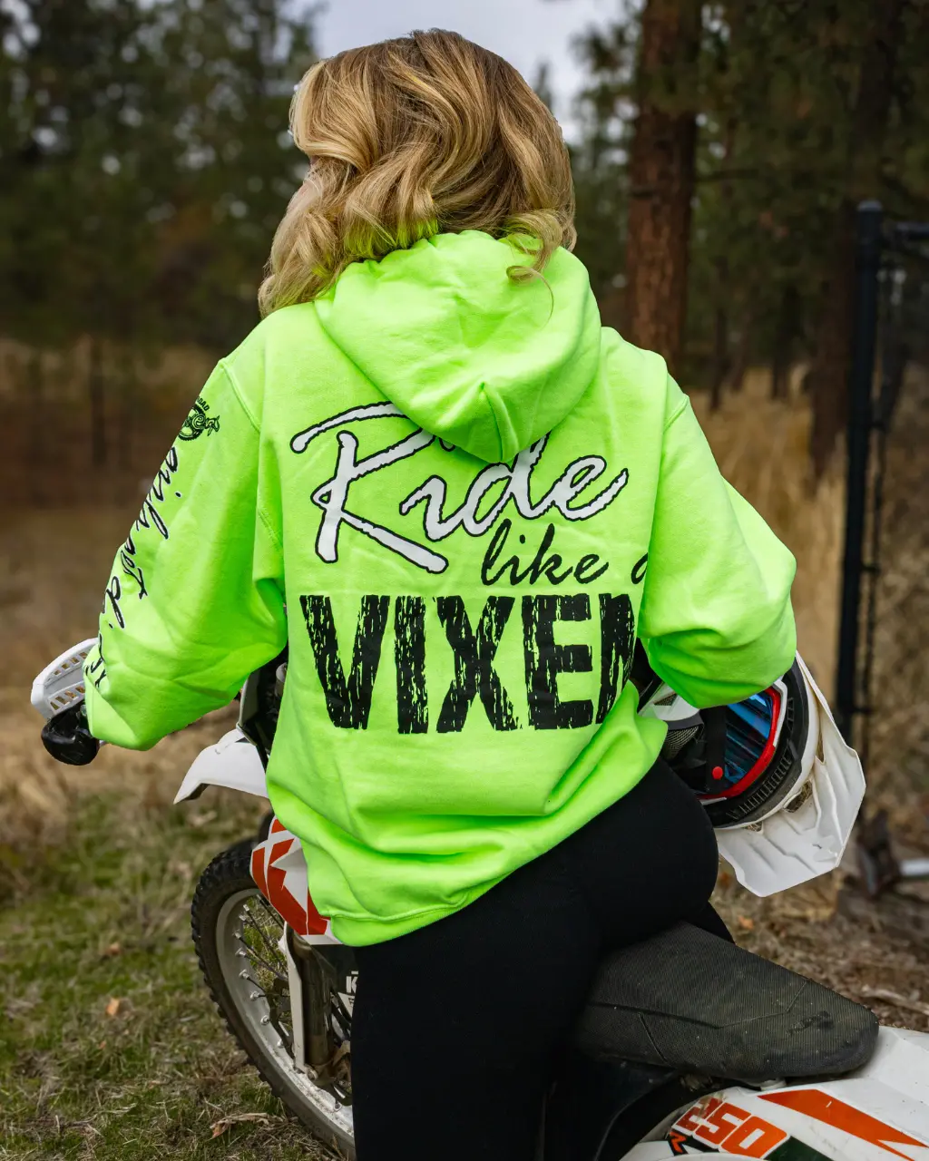 Ride Like A Vixen Hoodie - Neon Green 1